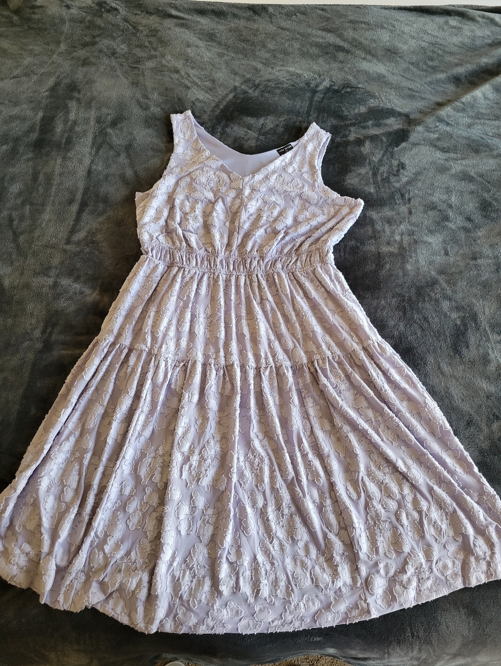 Lane Bryant Purple Floral Material Midi Dress